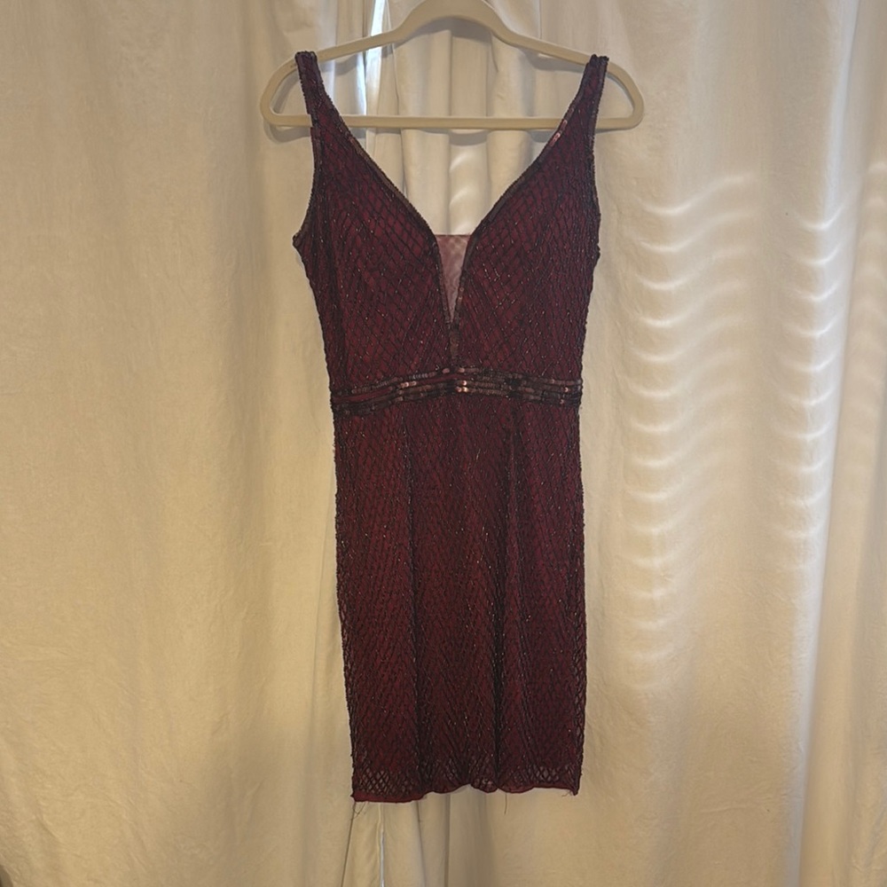 Primavera Couture Red Bodycon Cocktail Dress